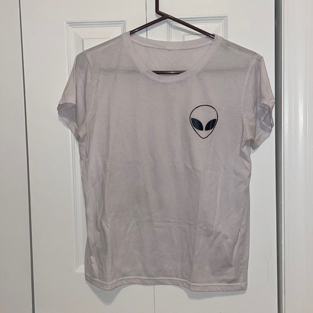 White Alien tee